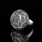 Dla kobiet nowoczesnych, energicznych - pierścionek srebrny z markazytami - unikat 19