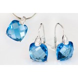 Set: Ohrringe mit Silberanhänger mit blauem Topas.