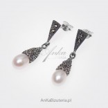 "Weiße Eiszapfen" - Perlen in Silber und in Markasiten
