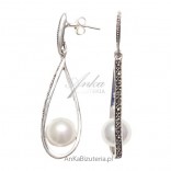 Silberschmuck-Ohrringe Für einen gelungenen Abendschmuck und weiße Perle