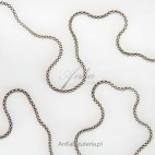 Łańcuszek srebrny oksydowany - świetny do zawieszek z markazytów - 55 cm