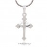 Krzyżyk srebrny-diamentowany - śliczny krzyżyk damski