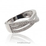 Silber-Rhodium-Ring mit Zirkonia - wie Diamant 13,17