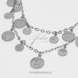 Silberne Halskette italienischer Schmuck Grosz Penny-Sammlung Dukaten