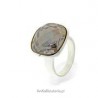 Biżuteria z kamieniami szlachetnymi - srebrny pierścionek z opalem -UNIKAT 15