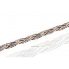 Srebrno-złota bransoletka, zapleciony warkocz -srebro rodowane z 14k złotem i diamentowane 18 cm