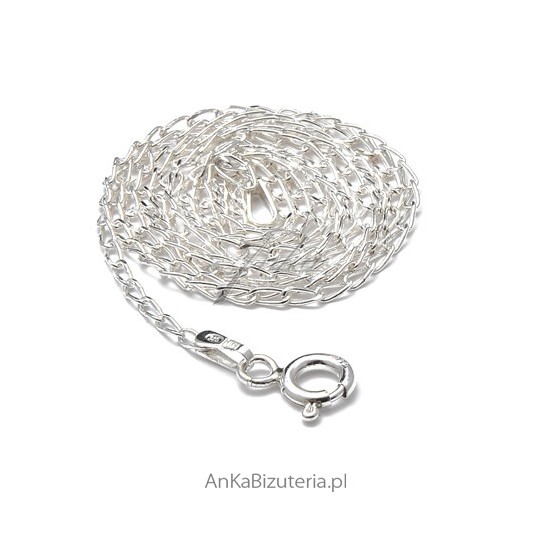 Naszyjnik srebrny pleciony 42cm - oksydowany, włoski w formie łańcuszka