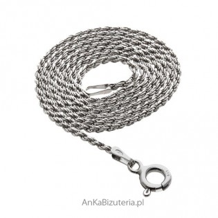 Łańcuszek włoski srebrny rodowany 45 cm do stylowych wisiorków oraz jako samodzielny naszyjnik.