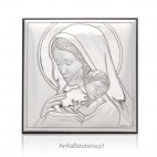 Obrazek srebrny Maryja tuląca Jezusa